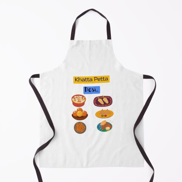 Item preview, Khatta Petta Desi Food Art, Fun and Colourful Kitchen Apparel | Perfect for Food Lovers | Desi Cuisine Inspired For Foodies| Unique Cooking Gifts for Her And Him designed and sold by T&M.