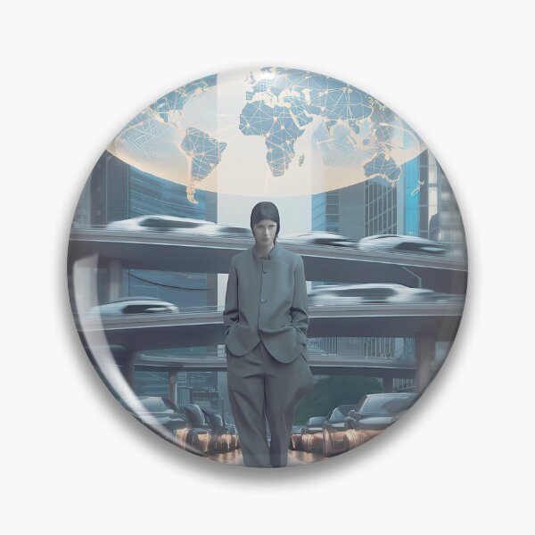 Item preview, Futuristic Global Network Cityscape designed and sold by DanclTees.