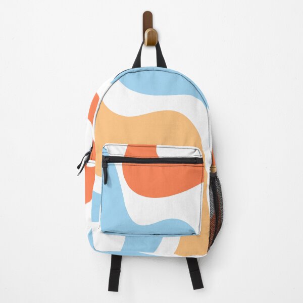 Item preview, Retro Liquid Swirl – White, Blue Orange Wave Design designed and sold by EmeraldeaArt.