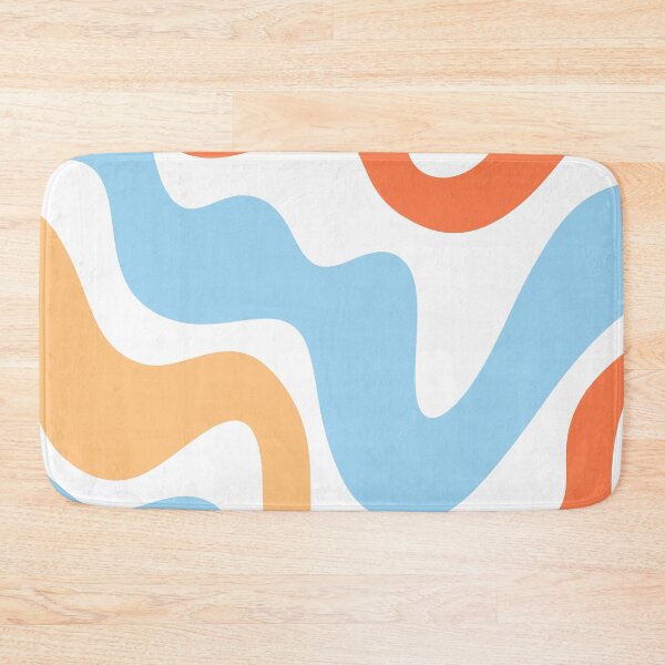 Item preview, Retro Liquid Swirl – White, Blue Orange Wave Design designed and sold by EmeraldeaArt.