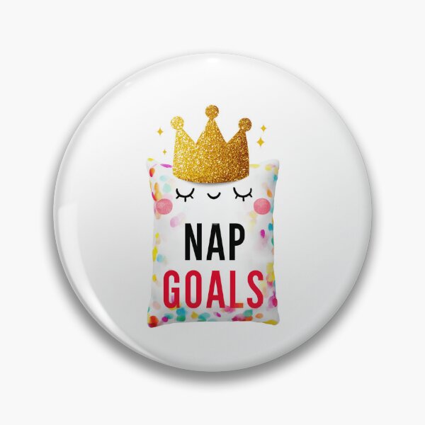Item preview, Nap Goals – Cute Glitter Crown Pillow Design designed and sold by VisionaryVeils.