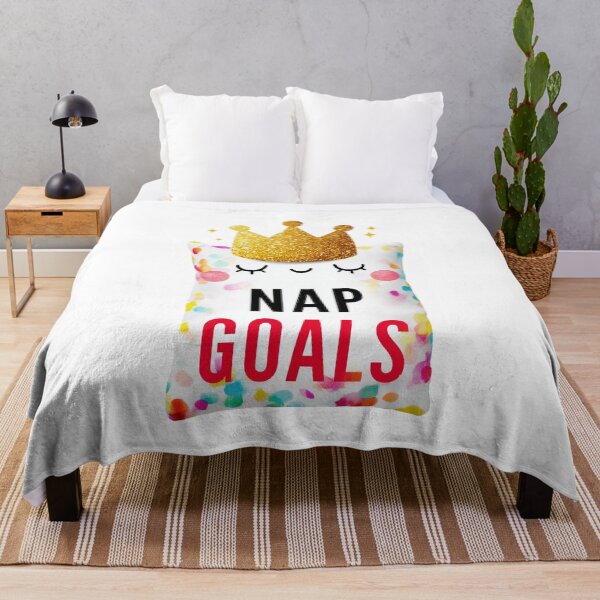Item preview, Nap Goals – Cute Glitter Crown Pillow Design designed and sold by VisionaryVeils.