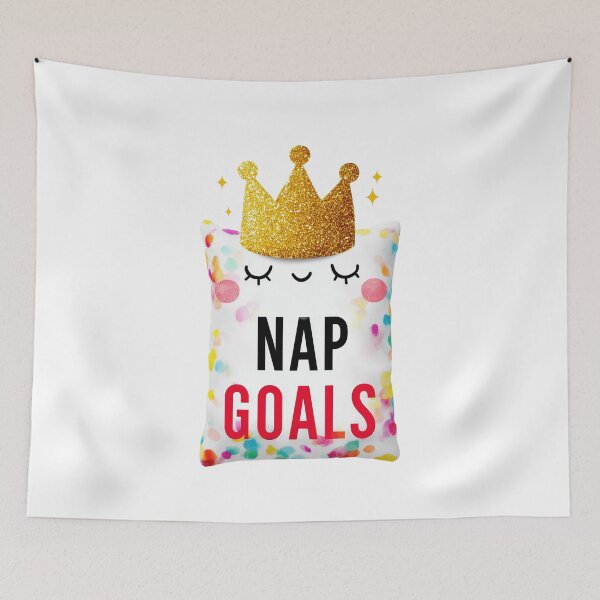 Item preview, Nap Goals – Cute Glitter Crown Pillow Design designed and sold by VisionaryVeils.