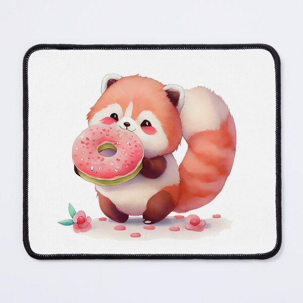 Item preview, Cute Kawaii Red Panda Eating Donut Sticker, T-Shirt & Art Print | Adorable Animal Gift designed and sold by ThePhattCatAgency.