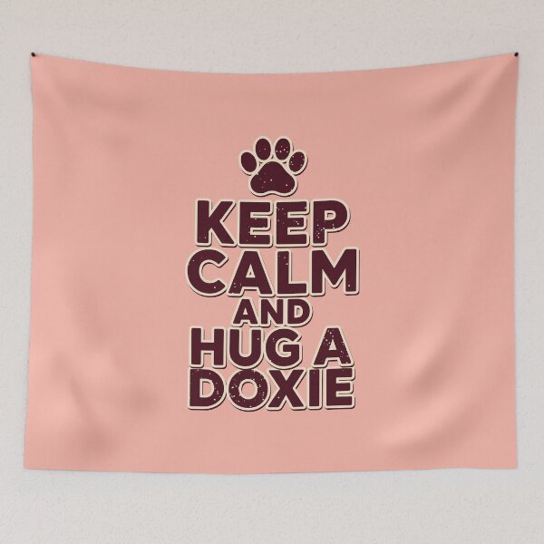 Item preview, Keep Calm and Hug a Doxie | Vintage Dachshund Design designed and sold by pick-o-print.