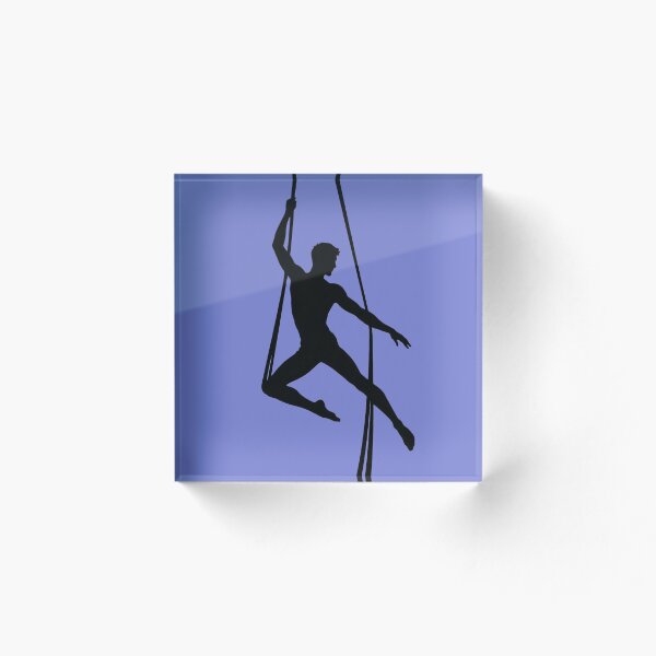 Item preview, Blue - Male Aerial Silks Silhouette – Strength and Elegance – Aerial Yoga designed and sold by InnerFlow.