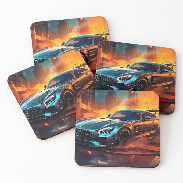 Item preview, Mercedes AMG GT – Apocalyptic Racing Artwork | Explosive Luxury Supercar Poster designed and sold by zevorgue.