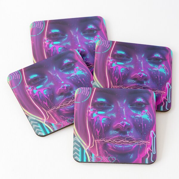 Item preview, Neon Cyberpunk Girl Face | Futuristic Glow Portrait designed and sold by RetroFlow Designs..