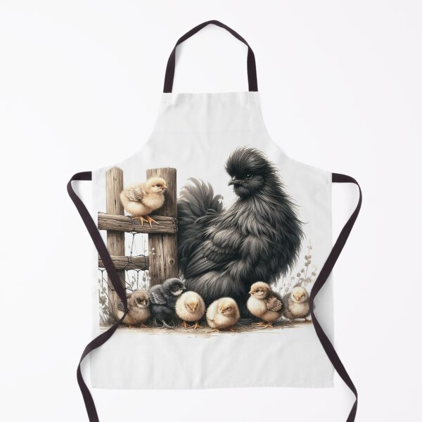 Item preview, Fluffy Silkie Chicken with Chicks – Cozy Farmhouse Decor designed and sold by WF-Studio.
