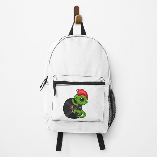 Item preview, Punk Rock Gecko Vinyl Climber Sticker Chibi Reptile gift designed and sold by ThreadScapes.