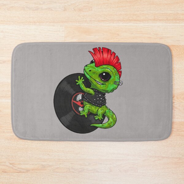 Item preview, Punk Rock Gecko Vinyl Climber Sticker Chibi Reptile gift designed and sold by ThreadScapes.