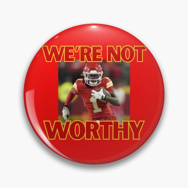 Item preview, Xavier Worthy Kansas City Chiefs #1 We're Not Worthy designed and sold by Kaibosh21.