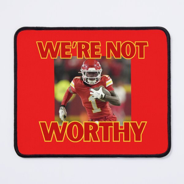 Item preview, Xavier Worthy Kansas City Chiefs #1 We're Not Worthy designed and sold by Kaibosh21.