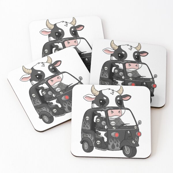 Item preview, Dark Cow in Ape Car Whimsical Farm Core gift designed and sold by ThreadScapes.