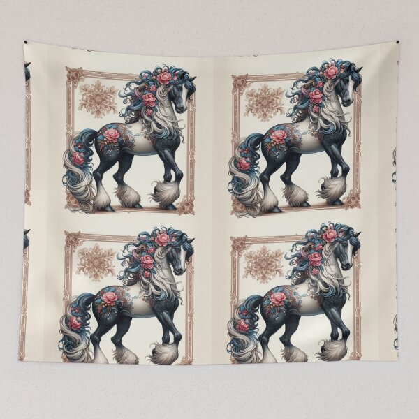 Item preview, Baroque Fantasy Horse with Roses – Enchanted Equine Art designed and sold by WF-Studio.
