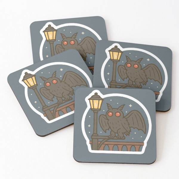 Item preview, Cute Mothman Perched on a Bridge Lamp Post designed and sold by JustB Stylin'.