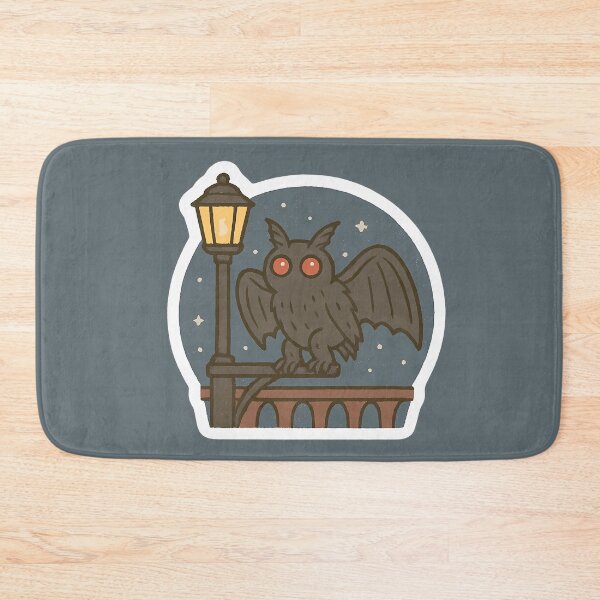 Item preview, Cute Mothman Perched on a Bridge Lamp Post designed and sold by JustB Stylin'.