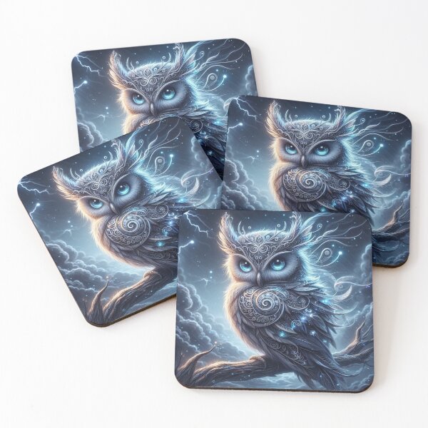 Item preview, Mystical Storm Owl – Enchanted Night Sky Art designed and sold by WF-Studio.