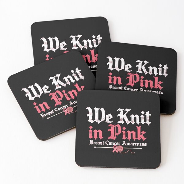 Item preview, We Knit in Pink – Breast Cancer Awareness Knitting Design designed and sold by MimsTees.