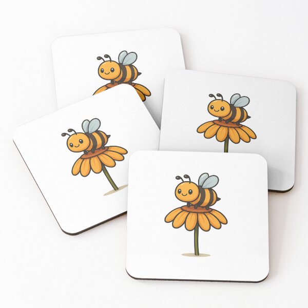 Item preview, Cute Bee on Flower – Sweet Cartoon Nature Design designed and sold by CanSparkleArt.