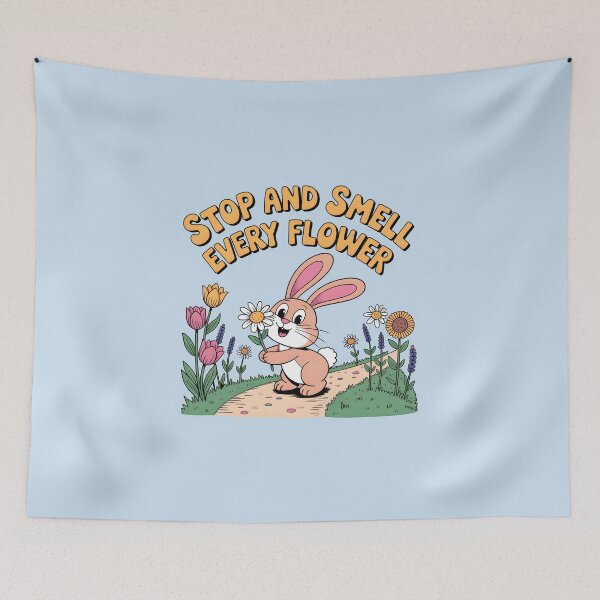Item preview, Stop and Smell Every Flower – Bunny Spring Vibes designed and sold by Jollys-ArtShop.