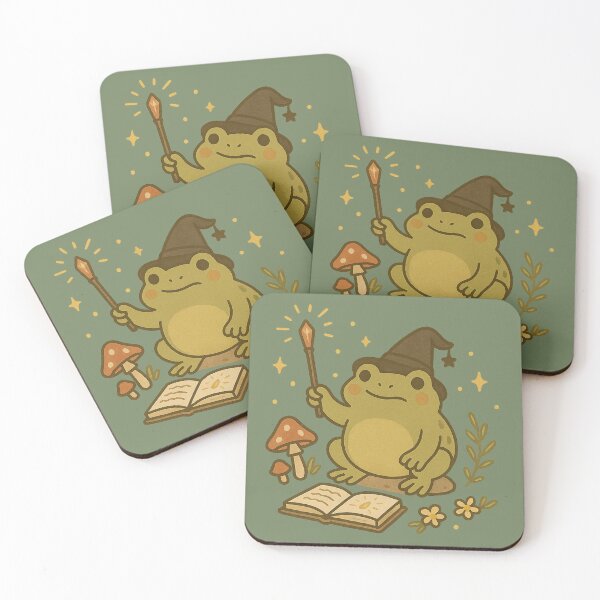 Item preview, Cottagecore Witch Frog – Cute Frog with Wand and Spellbook Design designed and sold by ThePeelAppeal.