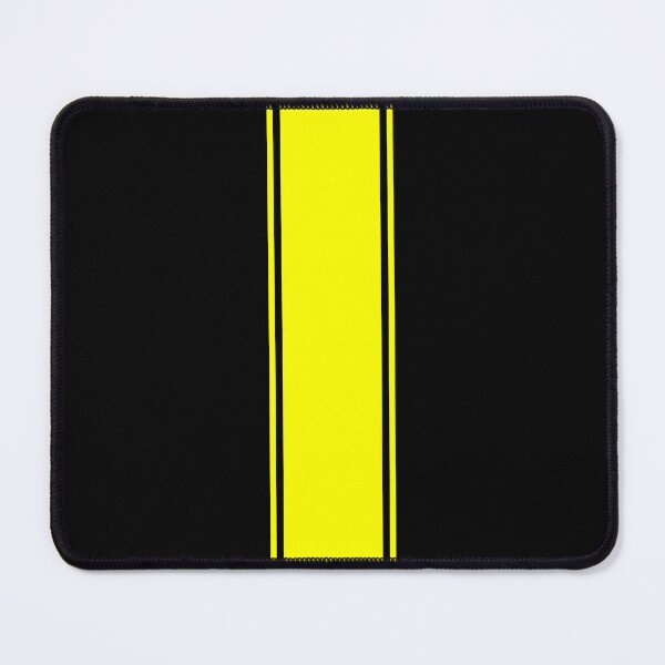 Item preview, Single Racing Stripe With 2 Pinstripes - Yellow on Black designed and sold by Racing Stripes Only.