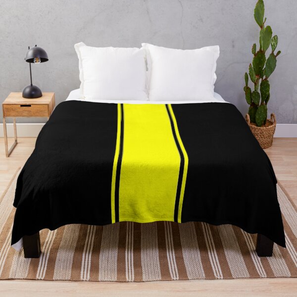 Item preview, Single Racing Stripe With 2 Pinstripes - Yellow on Black designed and sold by Racing Stripes Only.