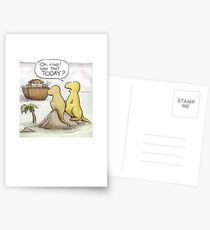 Funny dinosaurs and Noah’s ark graphic design Postcards
