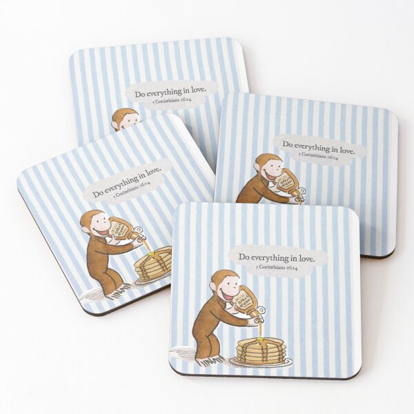 Item preview, Curious George Pancakes with bible verse  designed and sold by Shars-creations.