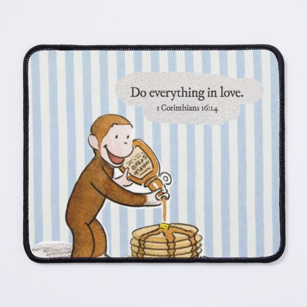Item preview, Curious George Pancakes with bible verse  designed and sold by Shars-creations.