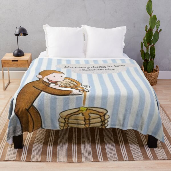 Item preview, Curious George Pancakes with bible verse  designed and sold by Shars-creations.