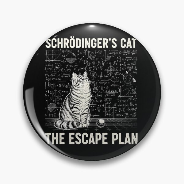 Item preview, Schrödinger's cat plots its escape plan on a chalkboard full of quantum physics equations. designed and sold by bluel_evin.