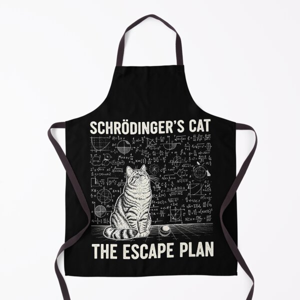 Item preview, Schrödinger's cat plots its escape plan on a chalkboard full of quantum physics equations. designed and sold by bluel_evin.