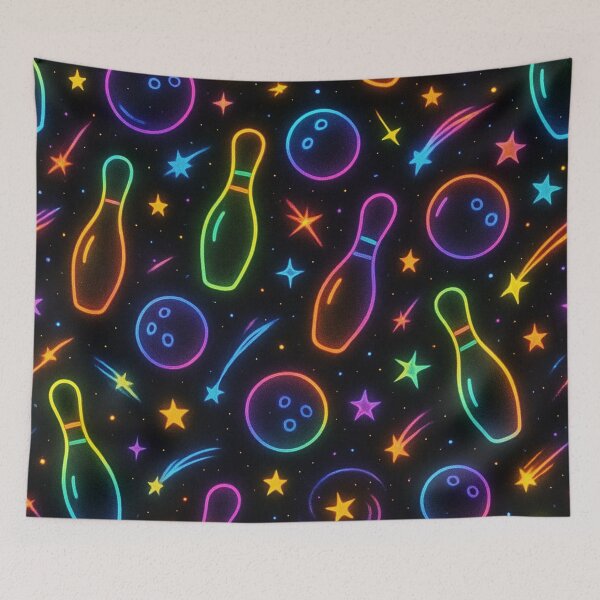 Item preview, cosmic bowling with neon colors on black designed and sold by Kristylynn757.