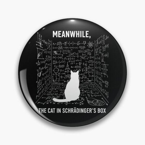 Item preview, Schrödinger's cat plots its escape plan on a chalkboard full of quantum physics equations. designed and sold by bluel_evin.