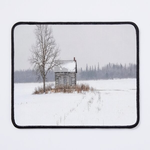Item preview, Lonely cabin on a snowy plain designed and sold by VeilOfPigments.