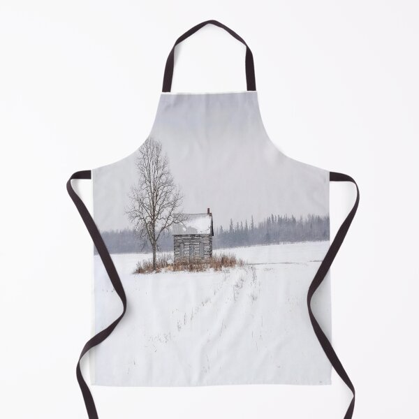 Item preview, Lonely cabin on a snowy plain designed and sold by VeilOfPigments.