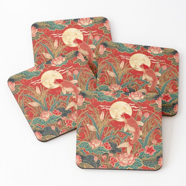 Item preview, Carp in Moonlight - Blessing Patterns  designed and sold by Lac Studio.