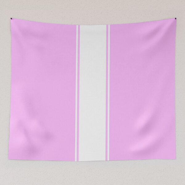 Item preview, Single Racing Stripe With 2 Pinstripes - White on Pink designed and sold by Racing Stripes Only.
