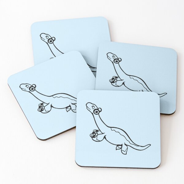 Item preview, Gamer Plesiosaur Dinosaur Controller Headphone Console Playing Nerd designed and sold by shirt-o-mat.