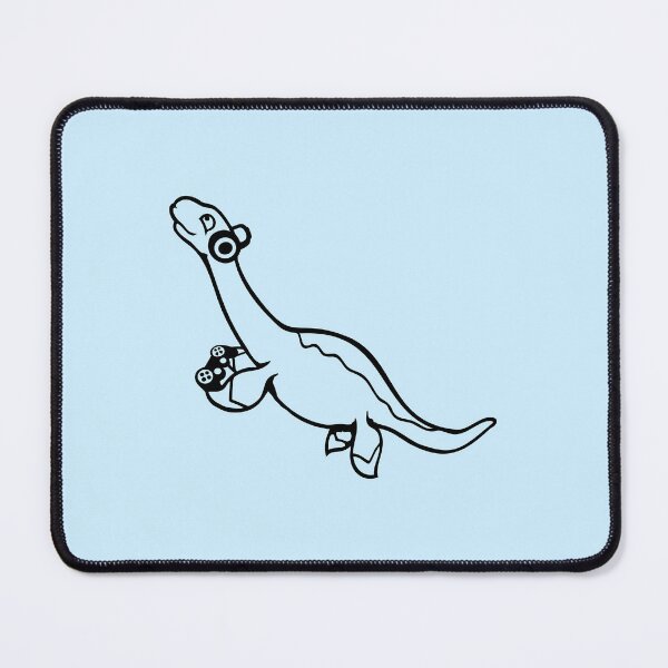 Item preview, Gamer Plesiosaur Dinosaur Controller Headphone Console Playing Nerd designed and sold by shirt-o-mat.