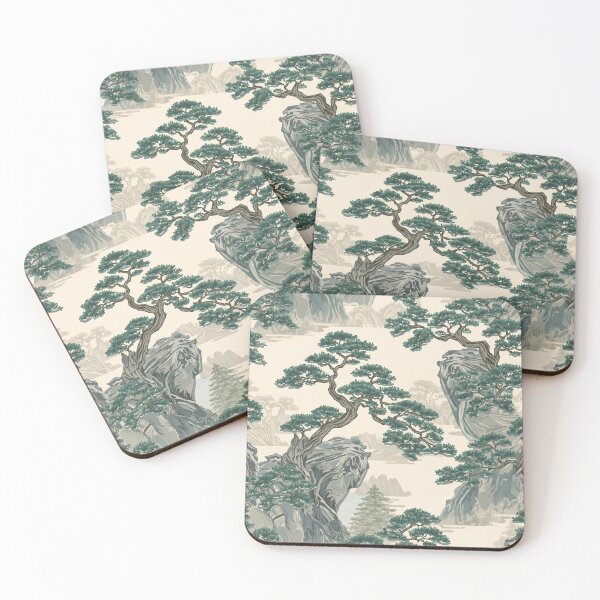 Item preview, Traditional Nature Design in Jade and Blue designed and sold by Lac Studio.
