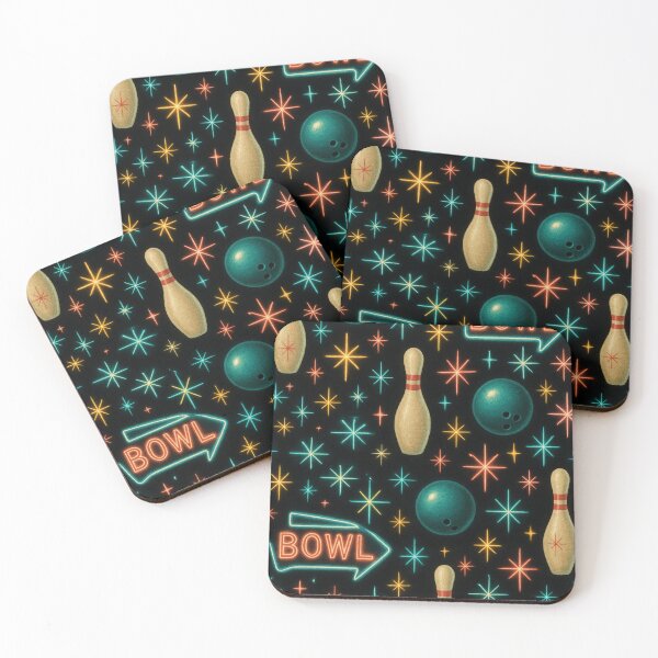Item preview, retro 1950s style bowling alley pattern designed and sold by Kristylynn757.
