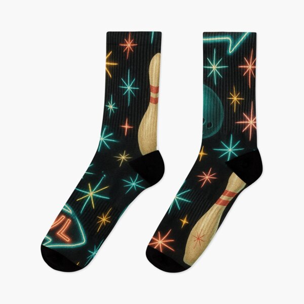 Item preview, retro 1950s style bowling alley pattern designed and sold by Kristylynn757.