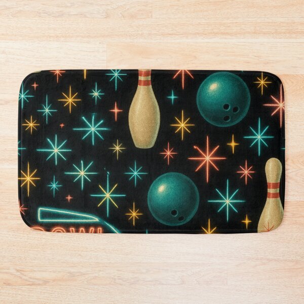 Item preview, retro 1950s style bowling alley pattern designed and sold by Kristylynn757.