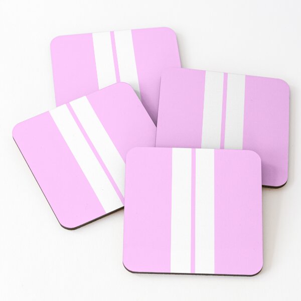 Item preview, Dual Racing Stripes - Small Gap (White on Pink) designed and sold by Racing Stripes Only.