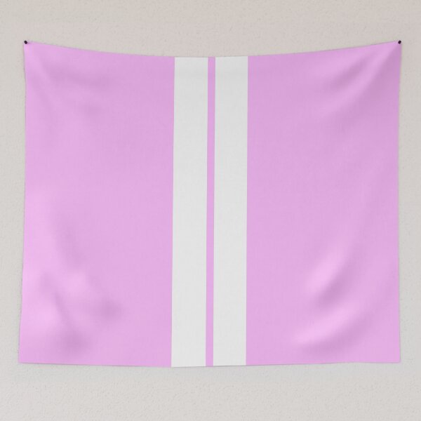 Item preview, Dual Racing Stripes - Small Gap (White on Pink) designed and sold by Racing Stripes Only.