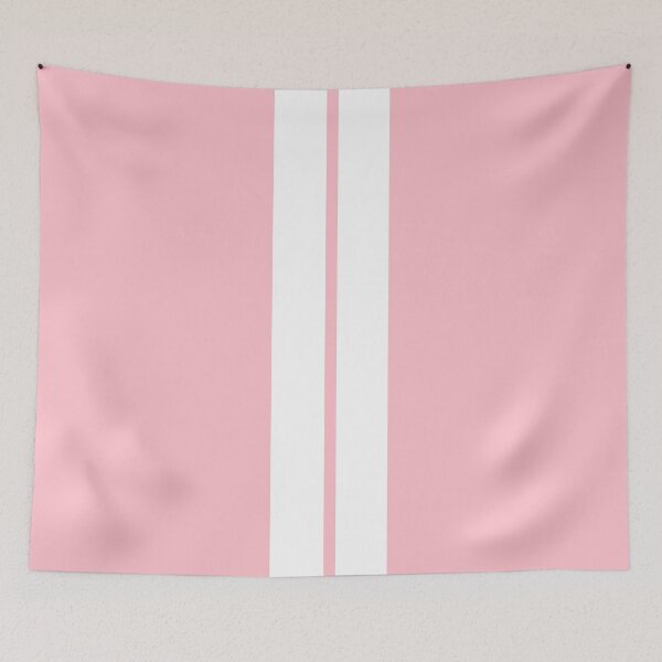 Item preview, Dual Racing Stripes - Small Gap (White on Pink) designed and sold by Racing Stripes Only.