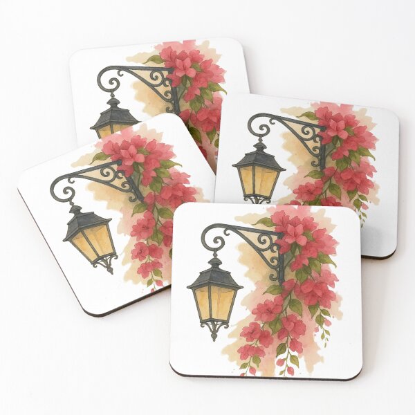 Item preview, Lantern and flower watercolor art – Elegant and warm decoration designed and sold by Trait de Lune.